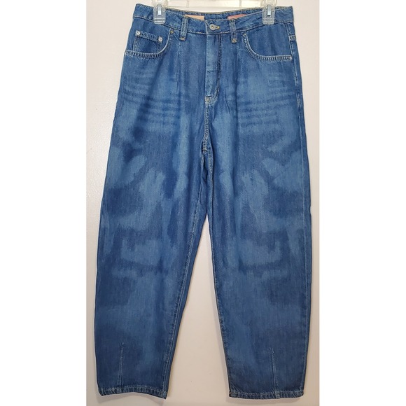 Pilcro Denim - Pilcro The Breaker Barrel Leg Baggy Tapered High Rise Women's Jeans 28 Camo